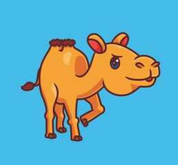 cute camel walking curious. isolated cartoon animal illustration. Flat Style Sticker Icon Design Premium Logo vector. Mascot Character