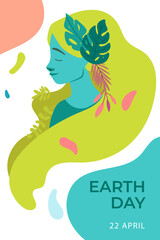 World Earth Day vector banner. International Mother Earth Day. Environmental problems and environmental protection. Caring and saving nature illustration. 