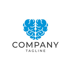 Obraz premium brain with heart logo design vector illustration