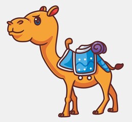 cute outfit camel accessories. isolated cartoon animal illustration. Flat Style Sticker Icon Design Premium Logo vector. Mascot Character