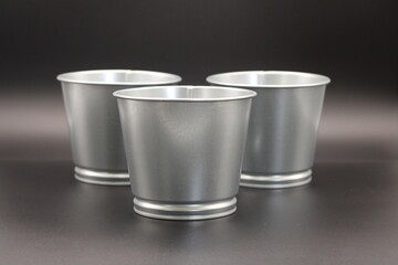 Silver Metal Small Bucket 