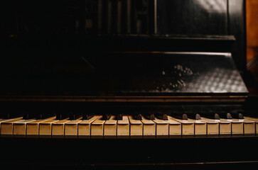 Piano keys close-up