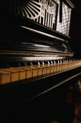 Fototapeta na wymiar Piano keys close-up