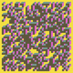 Implementation of Edward Zajec’s “Il Cubo” from 1971. Essentially a Truchet tile set of 8 tiles and rules for placement art illustration