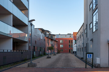 Europe urban street city Malmo Sweden modern residential architecture 