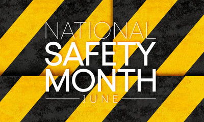 National safety month is observed every year in June to remind us the importance of safety and awareness of our surroundings. 3D Rendering