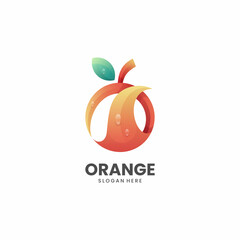 Vector Logo Illustration Orange Gradient Colorful Style.