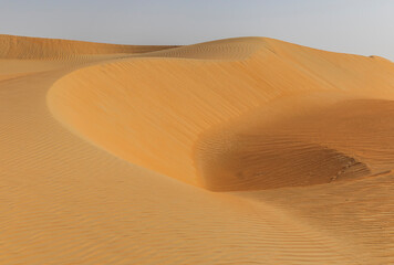 Dunes and colored sands of the Rub al-Khali desert