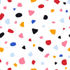 Abstract geometric hand drawn seamless pattern, digital vector background. Fun contemporary modern repeating background.
