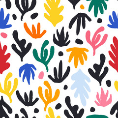 Obraz na płótnie Canvas Abstract geometric hand drawn seamless pattern, digital vector background. Fun contemporary modern repeating background.