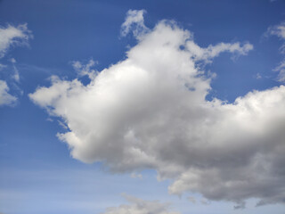Fluffy cloud texture from a perfect cloudy blue sky