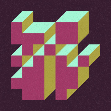 Implementation of Edward Zajec&rsquo;s &ldquo;Il Cubo&rdquo; from 1971. Essentially a Truchet tile set of 8 tiles and rules for placement art illustration