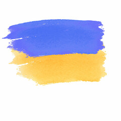 Watercolor spot Ukrainian flag