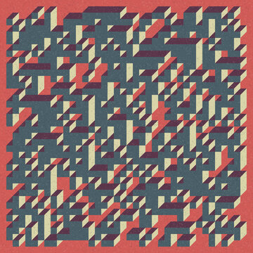 Implementation of Edward Zajec&rsquo;s &ldquo;Il Cubo&rdquo; from 1971. Essentially a Truchet tile set of 8 tiles and rules for placement art illustration