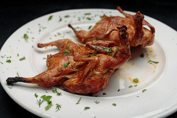Fried chicken tobacco with herbs