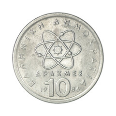 Greece 10 drachmas, 1986