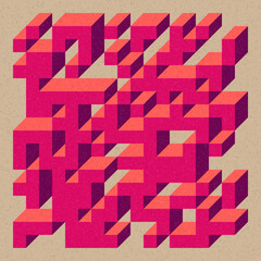 Implementation of Edward Zajec’s “Il Cubo” from 1971. Essentially a Truchet tile set of 8 tiles and rules for placement art illustration
