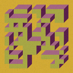 Implementation of Edward Zajec’s “Il Cubo” from 1971. Essentially a Truchet tile set of 8 tiles and rules for placement art illustration