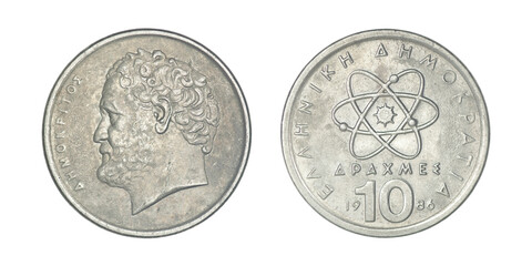 Greece 10 drachmas, 1986