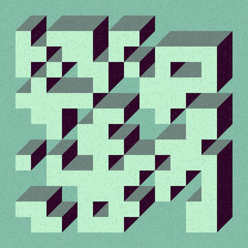 Implementation of Edward Zajec&rsquo;s &ldquo;Il Cubo&rdquo; from 1971. Essentially a Truchet tile set of 8 tiles and rules for placement art illustration