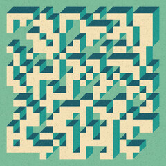 Implementation of Edward Zajec’s “Il Cubo” from 1971. Essentially a Truchet tile set of 8 tiles and rules for placement art illustration