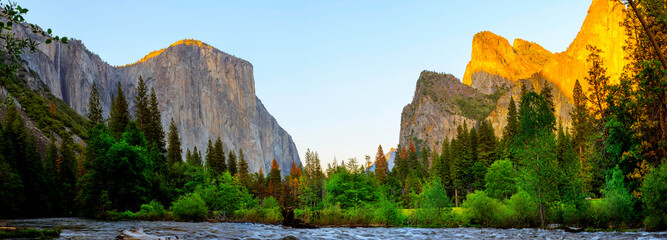 Yosemite National Park in spring panorama