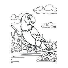 Bird Coloring Pages for Kids. Bird Coloring Page. Bird Coloring Pages. sketch drawing with doodle