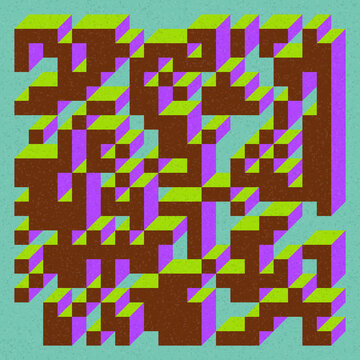 Implementation of Edward Zajec&rsquo;s &ldquo;Il Cubo&rdquo; from 1971. Essentially a Truchet tile set of 8 tiles and rules for placement art illustration