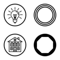 Circles1-2 Flat Icon Set Isolated On White Background