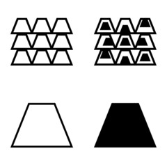 Abstract_trapeze2 Flat Icon Set Isolated On White Background