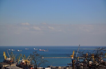 View of the city from the height of the mountains. Novorossiysk. Russia. Krasnodar Territory. The...