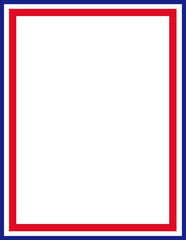 Red, white, blue framed letter