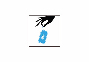Hand holding money bill icon logo symbol design