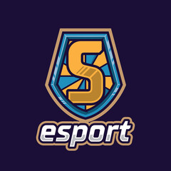 Esport S logo illustration template, esport mascot letter vector design, game logo design © widoko