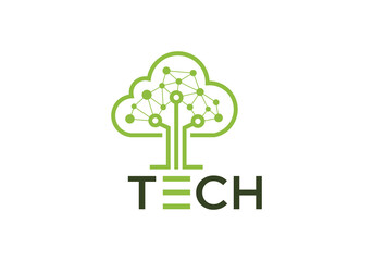 tech tree cloud idea logo icon symbol inspiration template