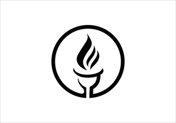 Torch logo design inspiration template