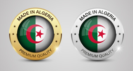 Made in Algeria graphics and labels set.