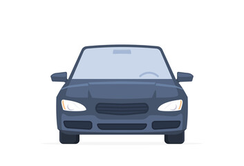 Car front view icon or symbol. Modern flat vector illustration
