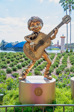 Miguel Gold Statue 50th Anniversary Disney