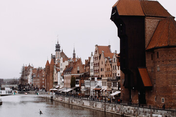 Obraz premium Beautiful houses and canals of the city of Gdansk