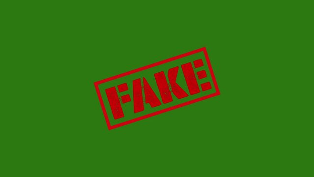 fake Red Stamp Animation On green background.zoom effect