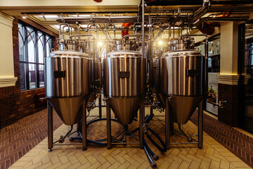 Private microbrewery. Craft beer production