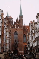 Naklejka na ściany i meble beautiful old houses of Gdansk city in Poland