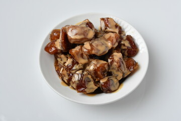 Fresh Arabian dates (Khalas dates ) isolated on white background