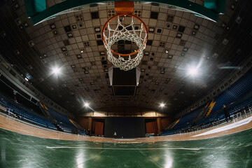 Basketball hoop close up