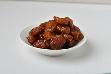 Fresh Arabian dates (Khalas dates ) isolated on white background