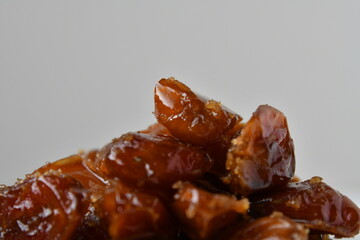 Fresh Arabian dates (Khalas dates ) isolated on white background