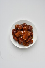 Fresh Arabian dates (Khalas dates ) isolated on white background