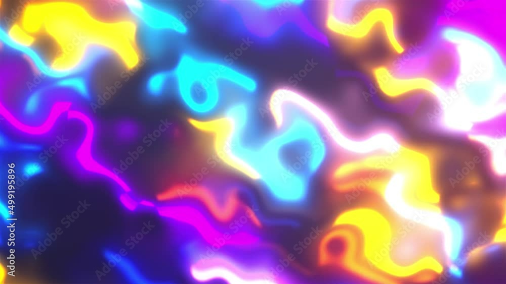 Poster neon waves. computer generated 3d render