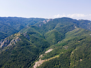 Fototapeta na wymiar Aerial view of Rhodope Mountains, Bulgaria